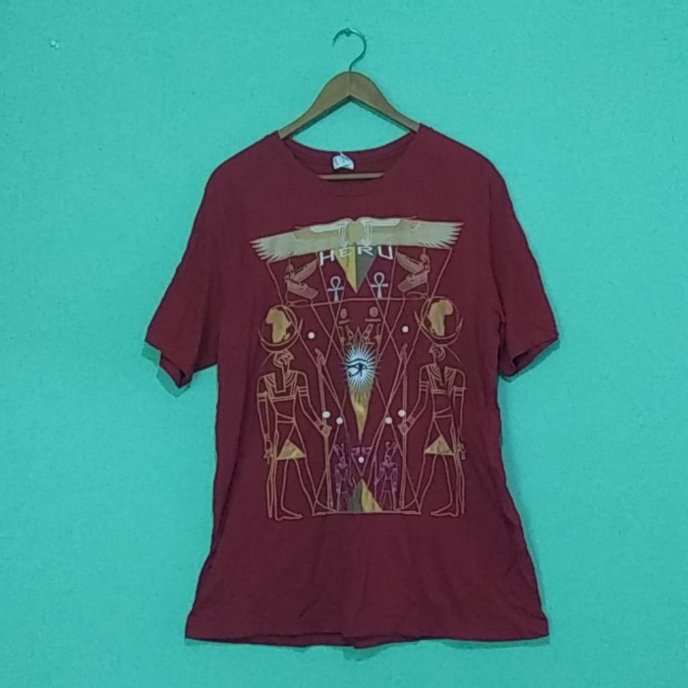 Red Egyptian Sacred Geometry T-Shirt X-Large
